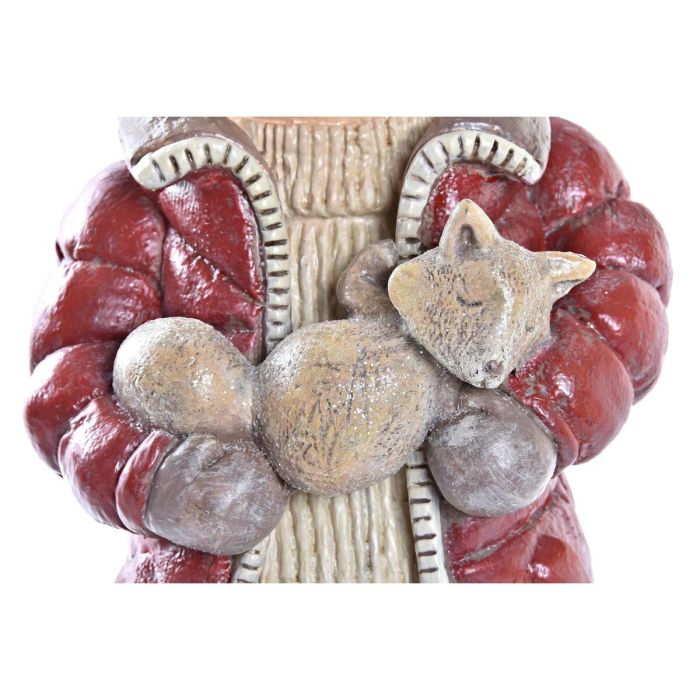 Figura Navidad Moderna DKD Home Decor Rojo Gris 12 x 35 x 15 cm (2 Unidades) 1
