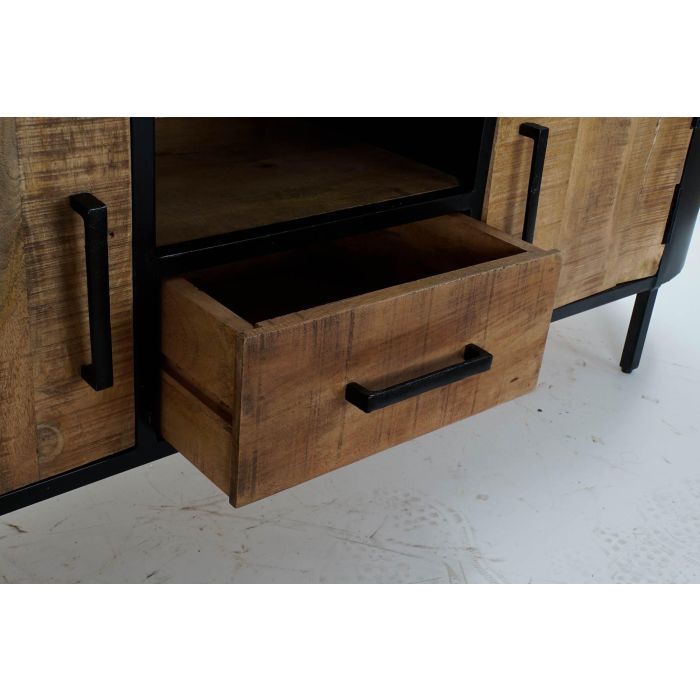 Mueble Tv Vintage DKD Home Decor Natural Negro 43 x 51 x 160 cm 5