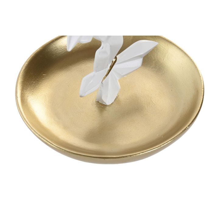 Bandeja Vaciabolsillos Shabby DKD Home Decor Dorado Blanco 14.5 x 14 x 14.5 cm (4 Unidades) 1