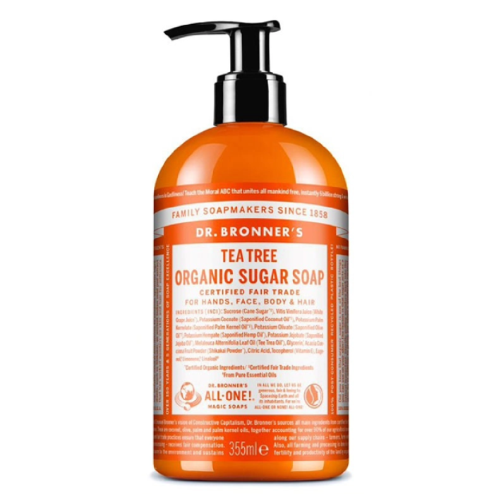 Dr. Bronner's Jabón de Azúcar Corporal con Árbol de Té 355 ml