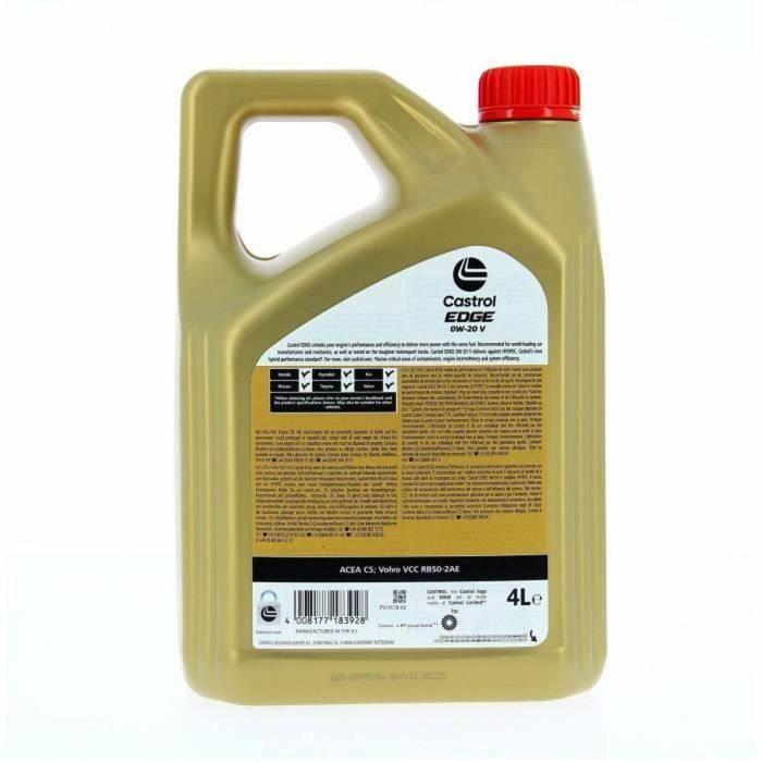 Aceite de motor Castrol EDGE Gasolina Diesel Híbrido 0W20 4 L 2 Aceite de motor Castrol EDGE Gasolina Diesel Híbrido 0W20 4 L 2