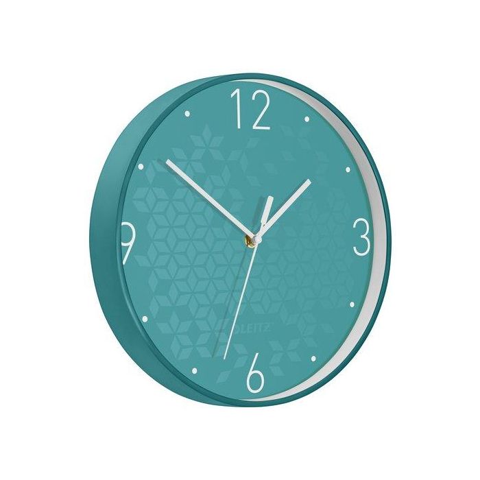 Reloj Pared Leitz Wow Analogico 29 Cm Ø Turquesa