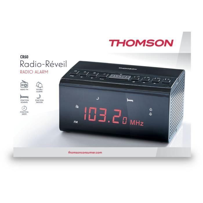 Radio Despertador - THOMSON - CR50 - Negro 2 Radio Despertador - THOMSON - CR50 - Negro 2