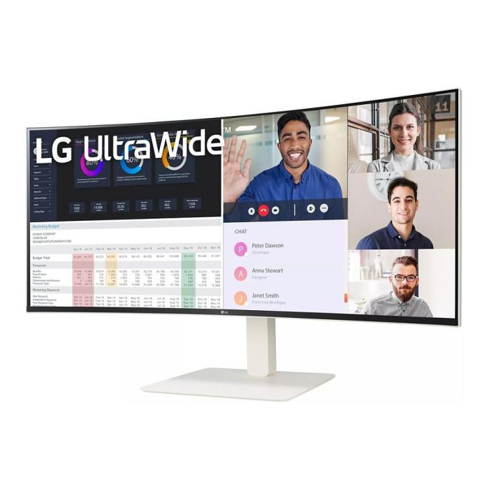LG 38WR85QC-W Monitor Curvo 38" WQHD+ 3840x1600, Nano IPS, 144 Hz, 1ms, USB-C 90W, HDMI, DP 2