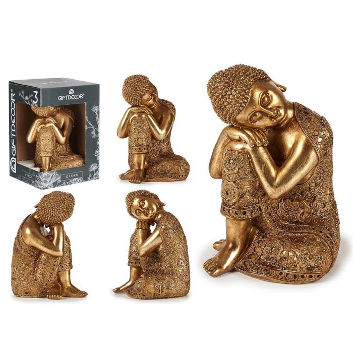 Buda Sentado Lateral Resina Dorado 32Cm Giftdecor (4 Unidades) Buda Sentado Lateral Resina Dorado 32Cm Giftdecor (4 Unidades)