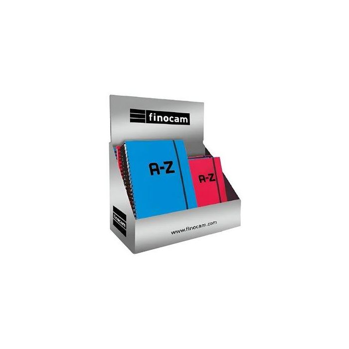Indice Finocam Espiral A-Z Expositor De 17 3X 8511560 10X15 Negro 2X 8511598 10X15 Magenta 3X 8511510 10X15 Azul 3X 8511660 A5 Negro 3X 8511698 A5 Magenta 3X 8511610 A5 Azul