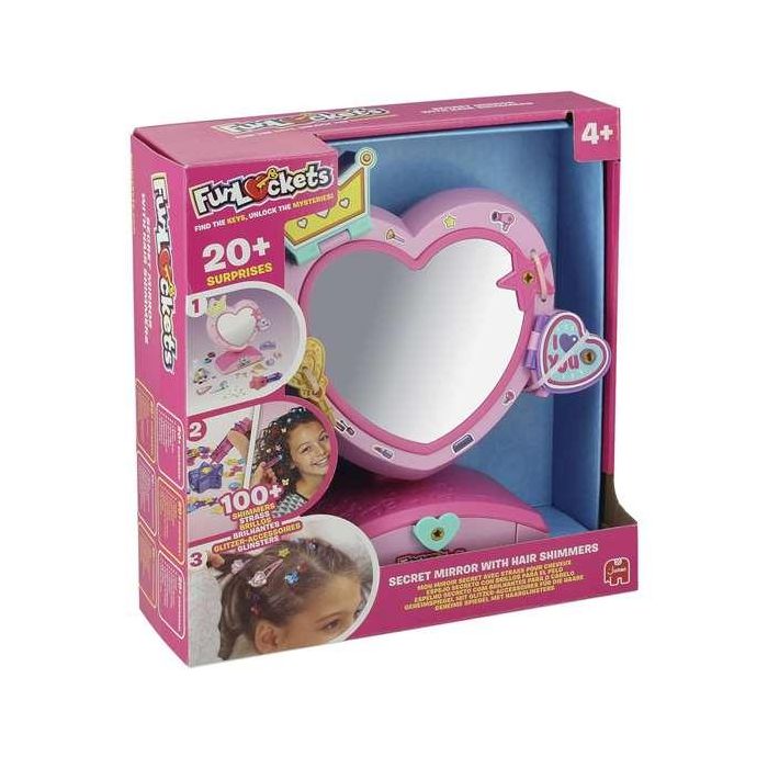 Espejo secreto fun lockets lleno de compartimentos. incluye más de 20 sorpresas y un aplicador con brillos para el pelo. 5 Espejo secreto fun lockets lleno de compartimentos. incluye más de 20 sorpresas y un aplicador con brillos para el pelo. 5