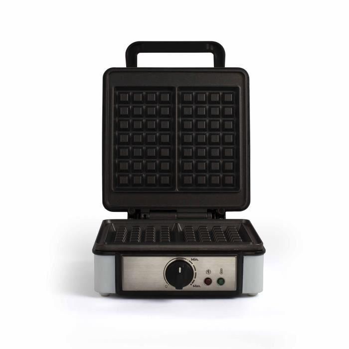 Livoo DOP206 Gofrera con termostato regulable, 1200W, 2 gofres, antiadherente, superficie 14,5x17,5 cm, indicadores luminosos 1