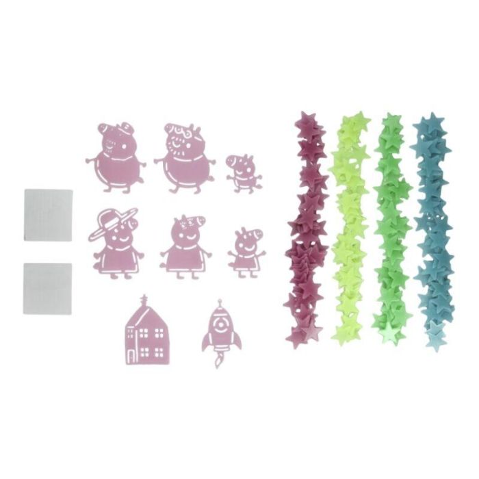 Paladone Vinilo Decorativo Peppa Pig Brilla en la Oscuridad con 200 Estrellas, 6 Personajes, Cohete y Casa 4 Paladone Vinilo Decorativo Peppa Pig Brilla en la Oscuridad con 200 Estrellas, 6 Personajes, Cohete y Casa 4