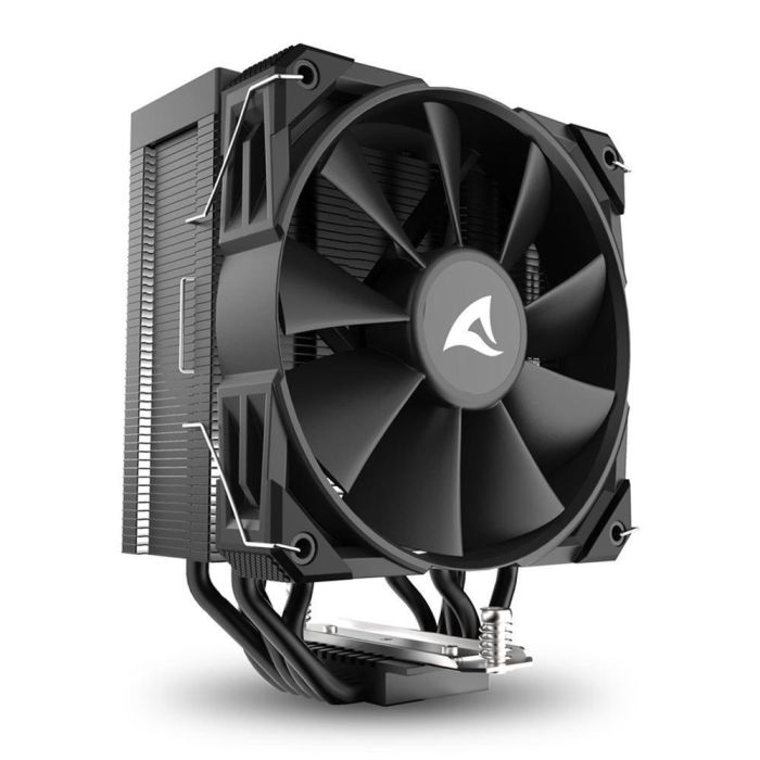 Sharkoon A50 Refrigerador de CPU de Torre Única con Ventilador 120mm, 5 Tubos de Calor, TDP 230W, Negro. Compatible con Zócalos.