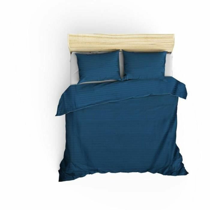 Juego de Cama 220x240 cm + 2 Fundas de Almohada 60x60 cm 100% Algodón Satén Azul MEN8682870453678 5