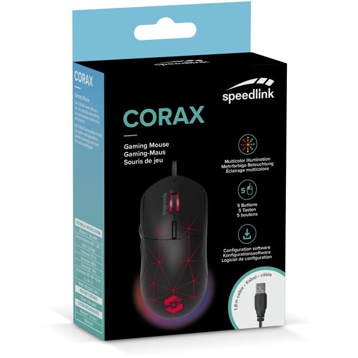 Speedlink Gaming Maus CORAX. 3200 DPI. USB. schwarz retail 5 Speedlink Gaming Maus CORAX. 3200 DPI. USB. schwarz retail 5