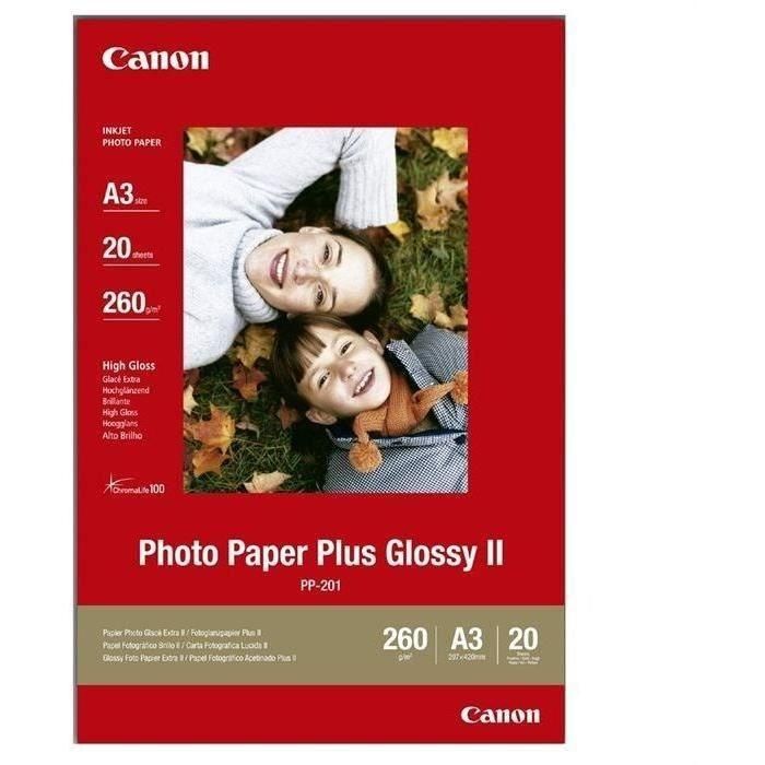 Paquete de 1 papel fotográfico CANON más 260 g / m2 - PP-201 - A3 - 20 hojas Paquete de 1 papel fotográfico CANON más 260 g / m2 - PP-201 - A3 - 20 hojas