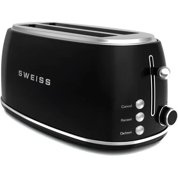 Sweiss Tostadora GRV9 Vintage Negra 2 Ranuras 1500W 1