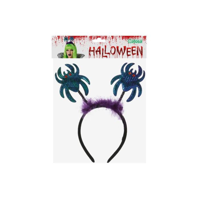 Diadema Arañas Halloween Morado Mujer Adulto 1