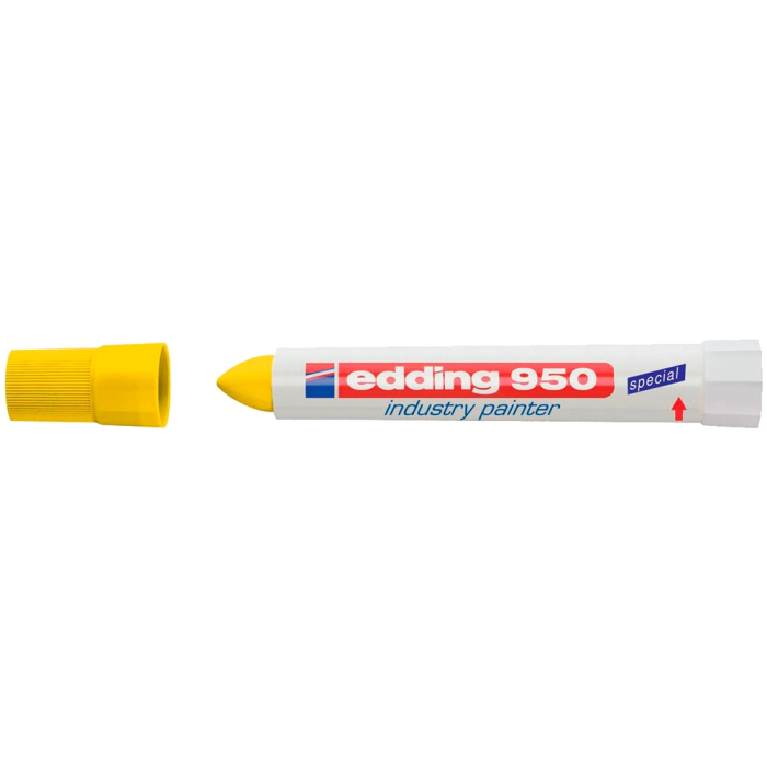 Edding Marcador Permanente 950 Pasta Opaca Amarilla Punta Redonda 10 mm para Superficies Oxidadas 1