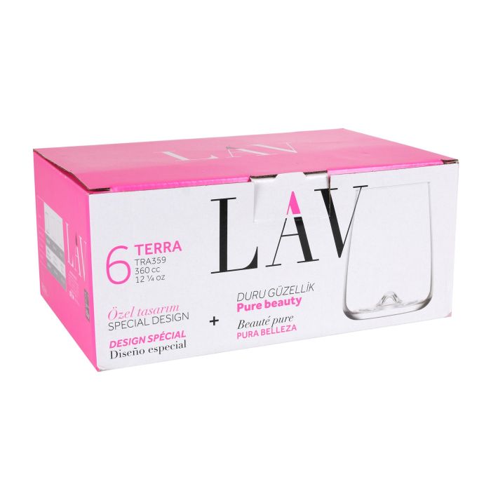 Lav Set 6 Vasos Terra 360Cc 7,6x9,9x6,5Cm (8 Cajas)