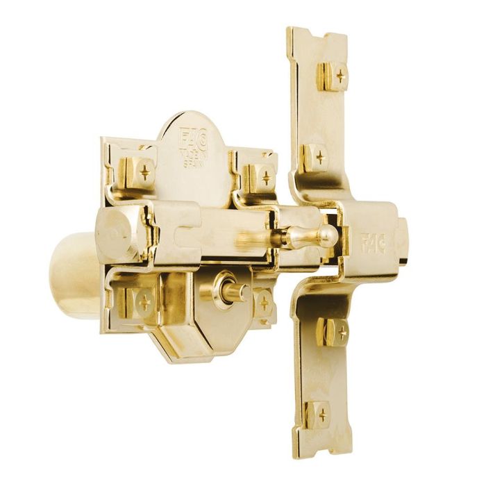 Fac Cerrojo tradicional de sobreponer con cilindro 301-rp/80 dorado F01115, 5 llaves de seguridad 1 Fac Cerrojo tradicional de sobreponer con cilindro 301-rp/80 dorado F01115, 5 llaves de seguridad 1