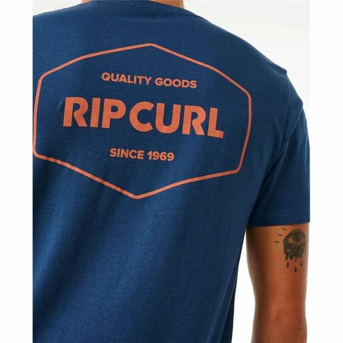 Camiseta de Manga Corta Hombre Rip Curl Stapler Azul L 1 Camiseta de Manga Corta Hombre Rip Curl Stapler Azul L 1