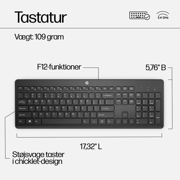 HP 230 Combo Teclado y Ratón Inalámbricos, Diseñados para Comodidad y Silencio, Batería Larga Duración