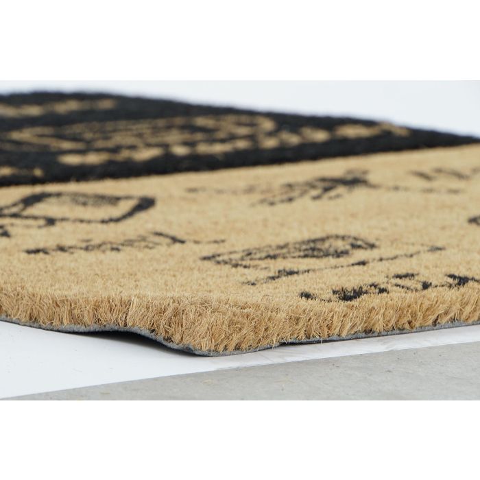 DKD Home Decor Felpudo Basicos Fibra Coco y PVC Marrón Claro Negro 60x40x1.5 cm Motivos Llaves y Mascarilla Pack 6 Unidades 2 DKD Home Decor Felpudo Basicos Fibra Coco y PVC Marrón Claro Negro 60x40x1.5 cm Motivos Llaves y Mascarilla Pack 6 Unidades 2