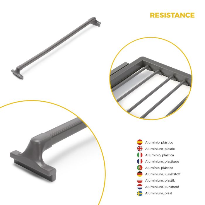 Emuca Kit de pantalonero de 7 varillas, cesto y bastidor regulable Quartz para armarios, guías de cierre suave y extracción total, Módulo 90cm, Acabado Titanio 7 Emuca Kit de pantalonero de 7 varillas, cesto y bastidor regulable Quartz para armarios, guías de cierre suave y extracción total, Módulo 90cm, Acabado Titanio 7