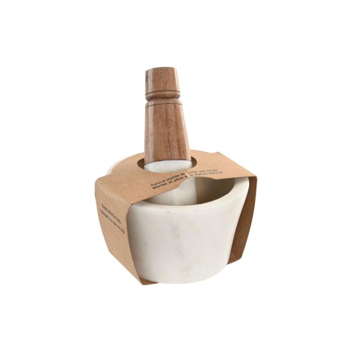 DKD Home Decor Mortero de Mármol y Madera de Acacia Blanco Natural, Apto Lavavajillas, Estilo Urban, 10x10x6.5 cm 3 DKD Home Decor Mortero de Mármol y Madera de Acacia Blanco Natural, Apto Lavavajillas, Estilo Urban, 10x10x6.5 cm 3