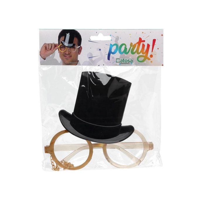 Gafas con sombrero de copa y cadena para disfraces de época - Accesorio original para fiestas 1 Gafas con sombrero de copa y cadena para disfraces de época - Accesorio original para fiestas 1