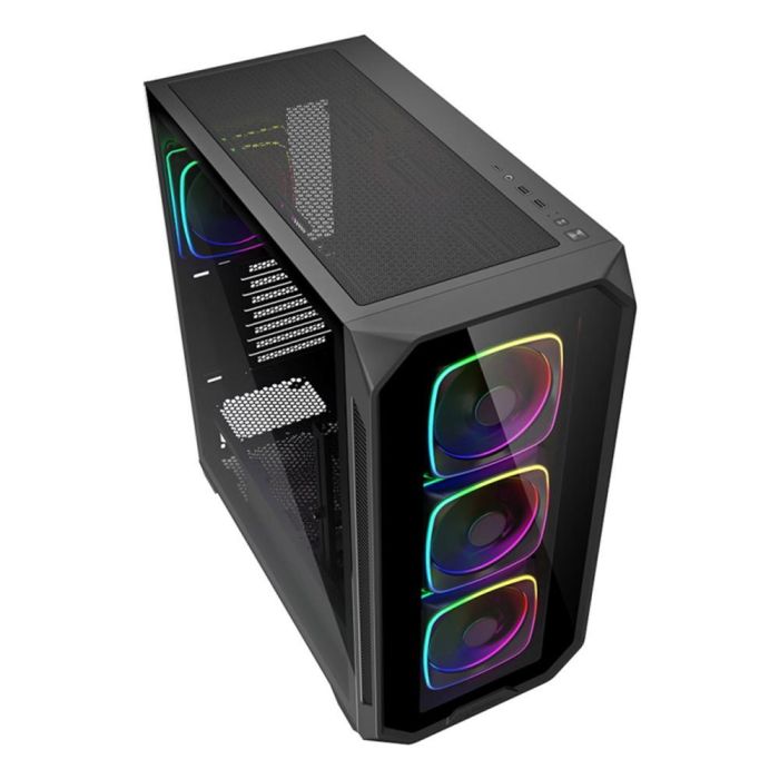 Sharkoon AK5G RGB Midi Tower Negro con Panel de Cristal Templado y 4 Ventiladores RGB Preinstalados 1