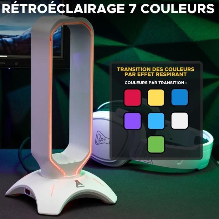 Auriculares/Soporte para Auriculares - THE G-LAB - K-STAND RADO - RGB USB - Blanco 3 Auriculares/Soporte para Auriculares - THE G-LAB - K-STAND RADO - RGB USB - Blanco 3