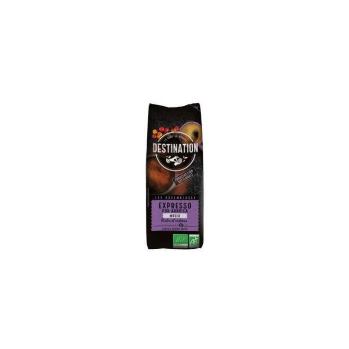 DESTINATION Café Espresso 100% Arábica Molido Bio 250g - Sabor Intenso y Redondo