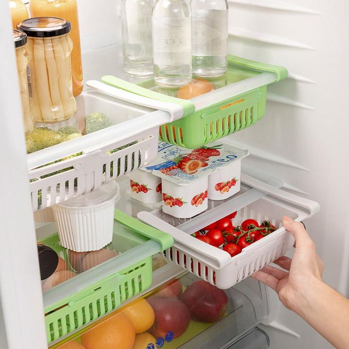 Organizador Ajustable para Nevera Friwer InnovaGoods 2 Unidades 4 Organizador Ajustable para Nevera Friwer InnovaGoods 2 Unidades 4