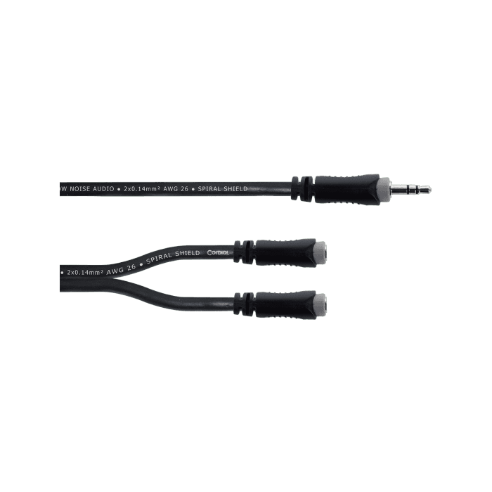 Cordial Cable Y Mini-Jack Estéreo a 2 Mini-Jacks Estéreo Hembra, 30 cm
