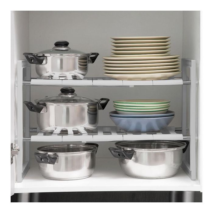 Estantería Extensible para Fregadero Shibblek InnovaGoods 2 Estantes 5 Estantería Extensible para Fregadero Shibblek InnovaGoods 2 Estantes 5