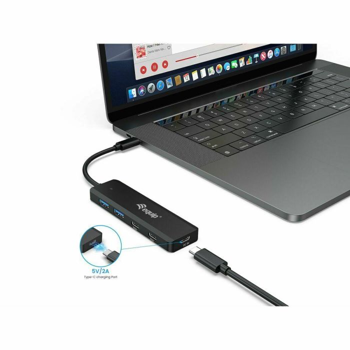 Equip Hub USB-C 3.2 Gen1 2xUSB-C 2xUSB-A Conector Alimentacion USB-C 5V/2A 3