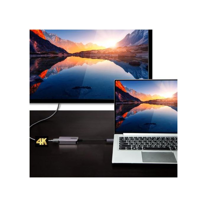 ATEN Adaptador USB-C a HDMI 4K UC3008A1 Plata, Soporta 4096 x 2160 a 60 Hz ATEN Adaptador USB-C a HDMI 4K UC3008A1 Plata, Soporta 4096 x 2160 a 60 Hz
