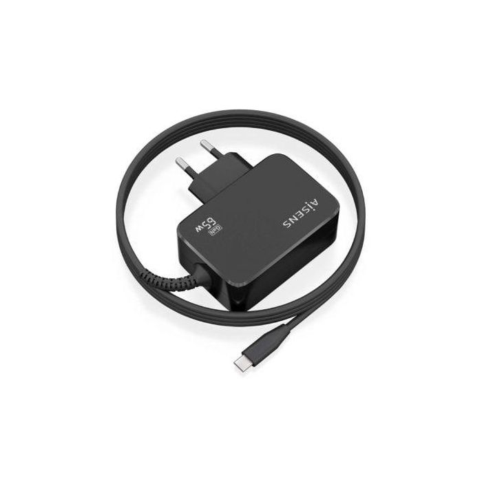 AISENS - CARGADOR GaN 65W PD3.0 1XUSB-C 1.8M, NEGRO 1 AISENS - CARGADOR GaN 65W PD3.0 1XUSB-C 1.8M, NEGRO 1