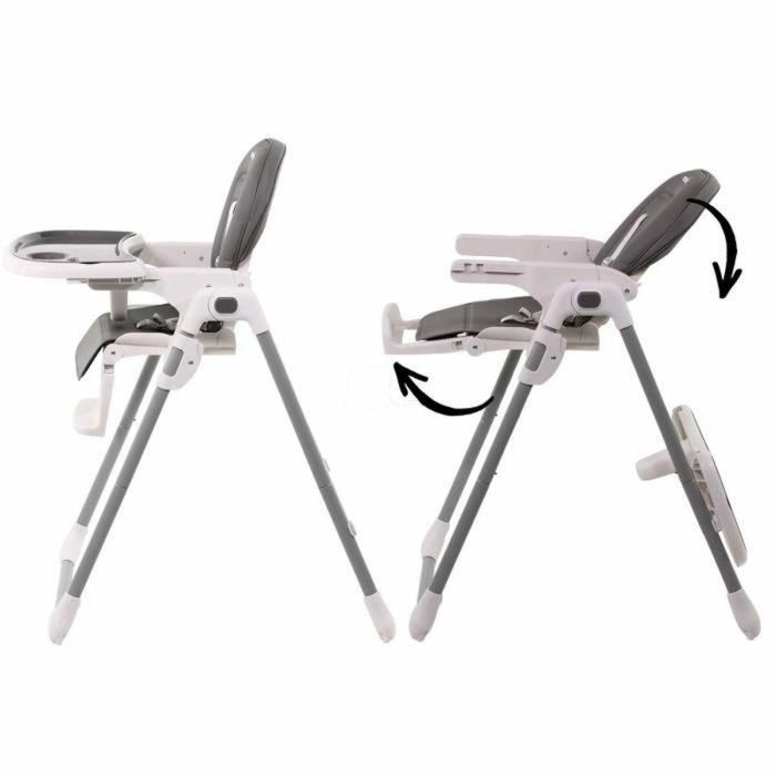 Trona NANIA BIANCA - 6 meses a 36 meses - Respaldo reclinable - Altura regulable - Plegado compacto - Gris 4 Trona NANIA BIANCA - 6 meses a 36 meses - Respaldo reclinable - Altura regulable - Plegado compacto - Gris 4