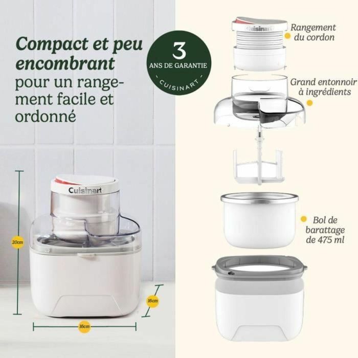 Heladera - CUISINART - ICEM10E - 12 W - 475 ml - Blanca 1 Heladera - CUISINART - ICEM10E - 12 W - 475 ml - Blanca 1
