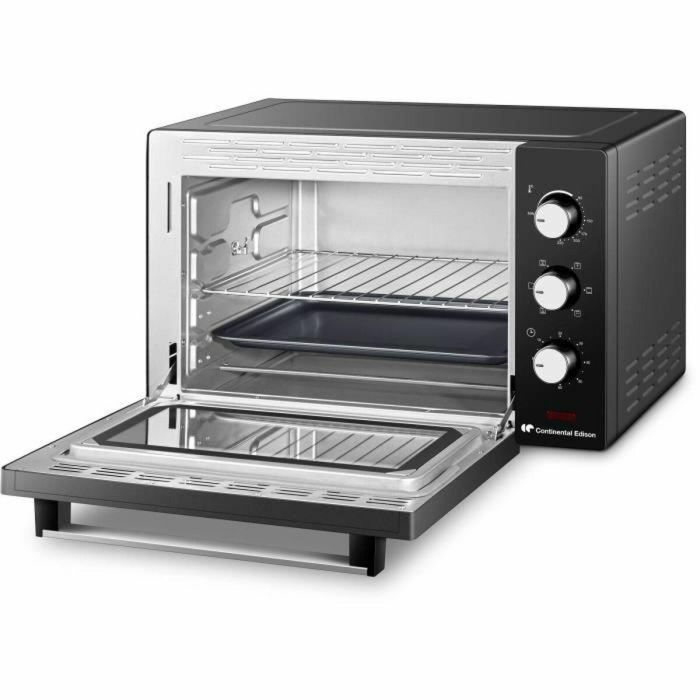 Continental Edison MF38N Minihorno 38L, 1600W, Negro, con 2 niveles de potencia, temporizador y controles mecánicos 2