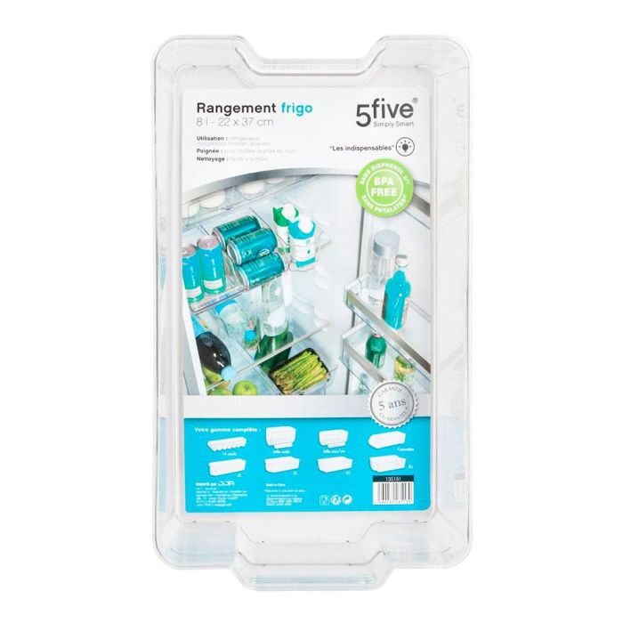 5Five Organizador para nevera 8l 37x22x10cm Transparente 1 5Five Organizador para nevera 8l 37x22x10cm Transparente 1