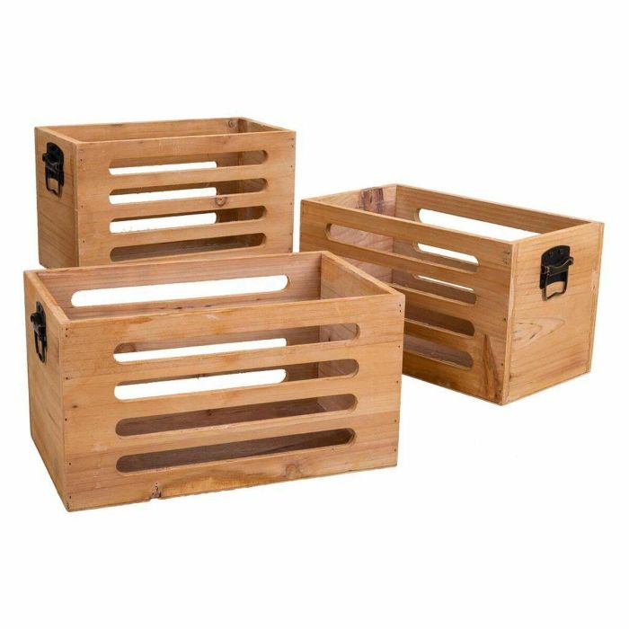 Cajas de almacenamiento Alexandra House Living Marrón Madera de abeto 17 x 15 x 28 cm 25 x 13,5 x 14 cm 22 x 10,5 x 13 cm 3 Piez