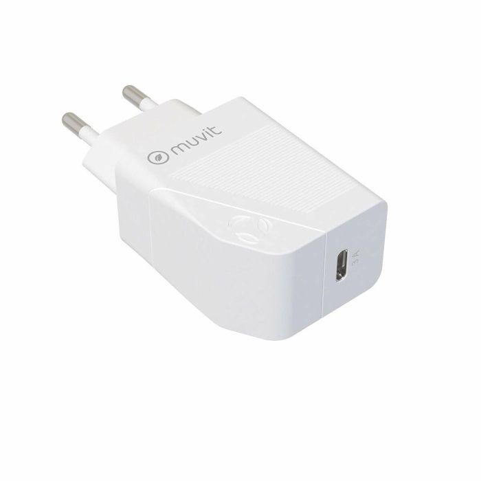 Cargador de Pared Muvit MCACC0012 20 W Blanco Negro 1 Cargador de Pared Muvit MCACC0012 20 W Blanco Negro 1