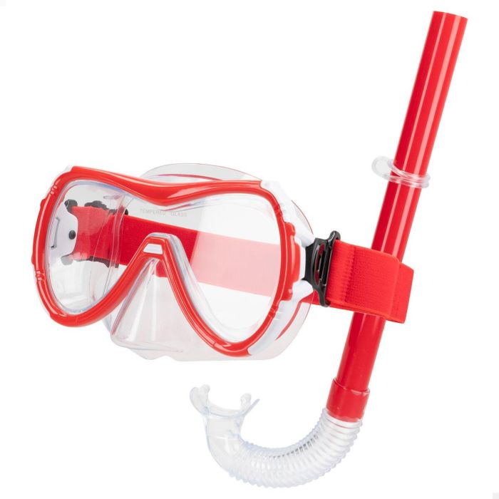 Gafas de Buceo con Tubo AquaSport Negro Rojo (6 Unidades) 4 Gafas de Buceo con Tubo AquaSport Negro Rojo (6 Unidades) 4