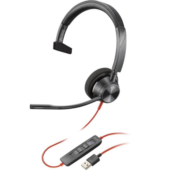 Poly Blackwire 3310 Microsoft Teams Certified Headset +USB-C/A Adapter TAA 9