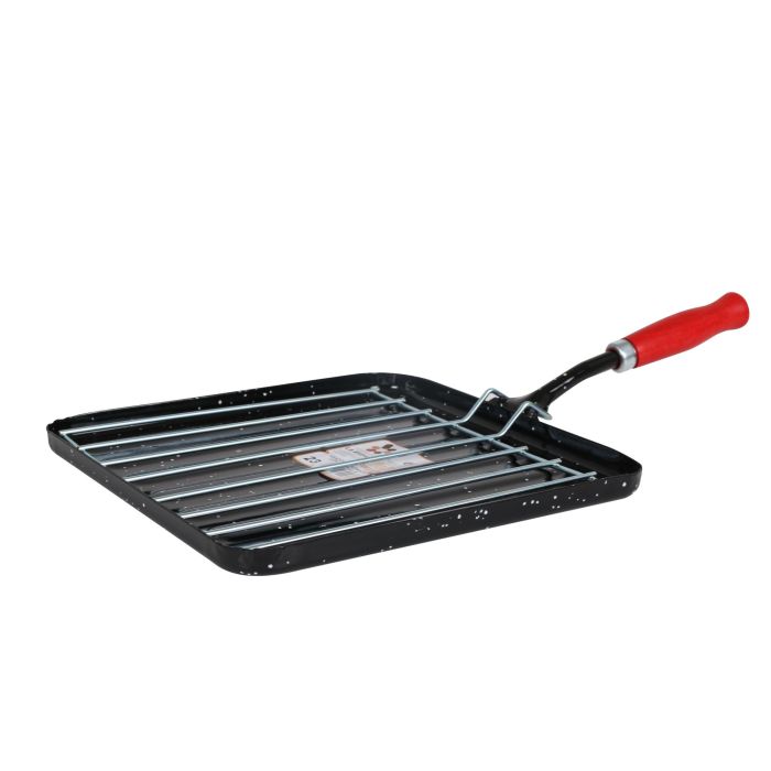 La Estrella Asador Cuadrado Con Parrilla "Jaspeada" 40x23x1.5 cm (10 Unidades)