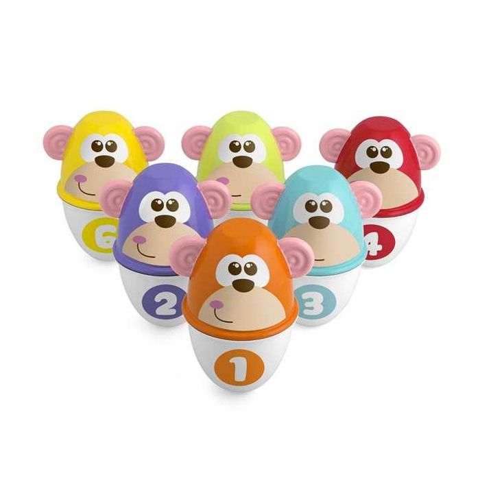 Juego de bolos animales con pelota 11x15x9 cm 3