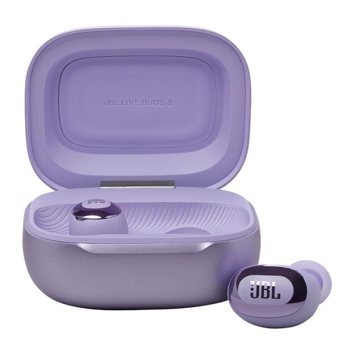 JBL Harman Live Buds 3 ANC Auriculares True Wireless Bluetooth 5.2 con Estuche de Carga, Reducción de Ruido, 24h Batería, Resistente IP55, Púrpura