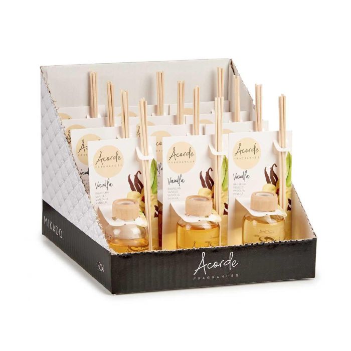 Mikado 50 ml con varilla vainilla Acorde - Vidrio, madera, 7x17x5 cm (12 Unidades) 2 Mikado 50 ml con varilla vainilla Acorde - Vidrio, madera, 7x17x5 cm (12 Unidades) 2