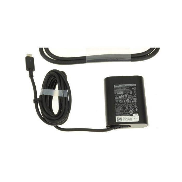 Dell Adaptador de Corriente AC Original 30W USB Tipo-C 19.5V para Portátiles Dell Latitude y XPS Series con Cable C6 Dell Adaptador de Corriente AC Original 30W USB Tipo-C 19.5V para Portátiles Dell Latitude y XPS Series con Cable C6